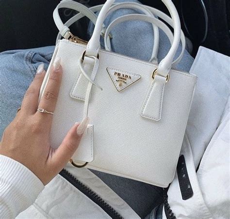 small white Prada purse